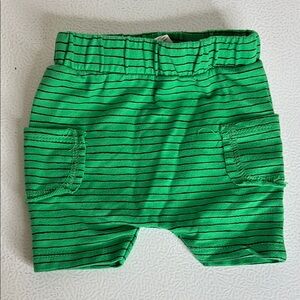 Green Striped Kids Shorts
